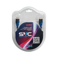 Интерфейсный кабель HDMI-HDMI SVC HR0300BL-B, 30В, Синий, Блистер, 3 м